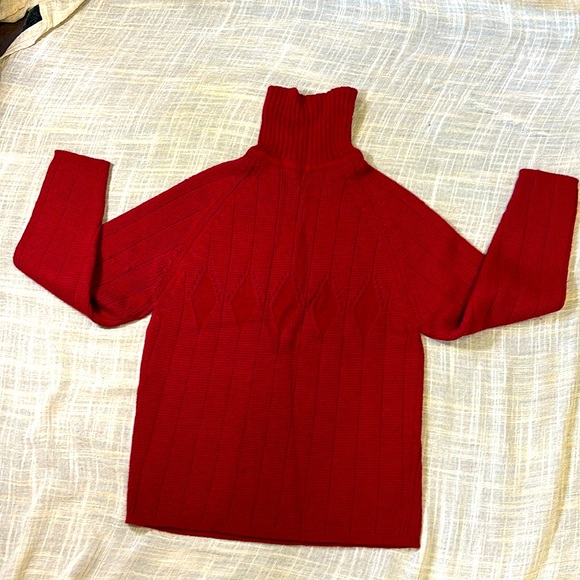 Vintage 1970’s Wool Sweater, Dark Red, VGUC, Ski, Diamond Pattern, small/medium - Picture 1 of 13